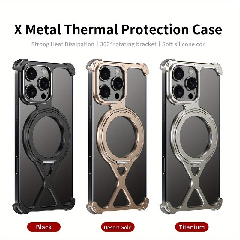 iPhone 15 Pro Max Case Magnetic Swivel Stand Cover Mixed Color 2 - Image 1